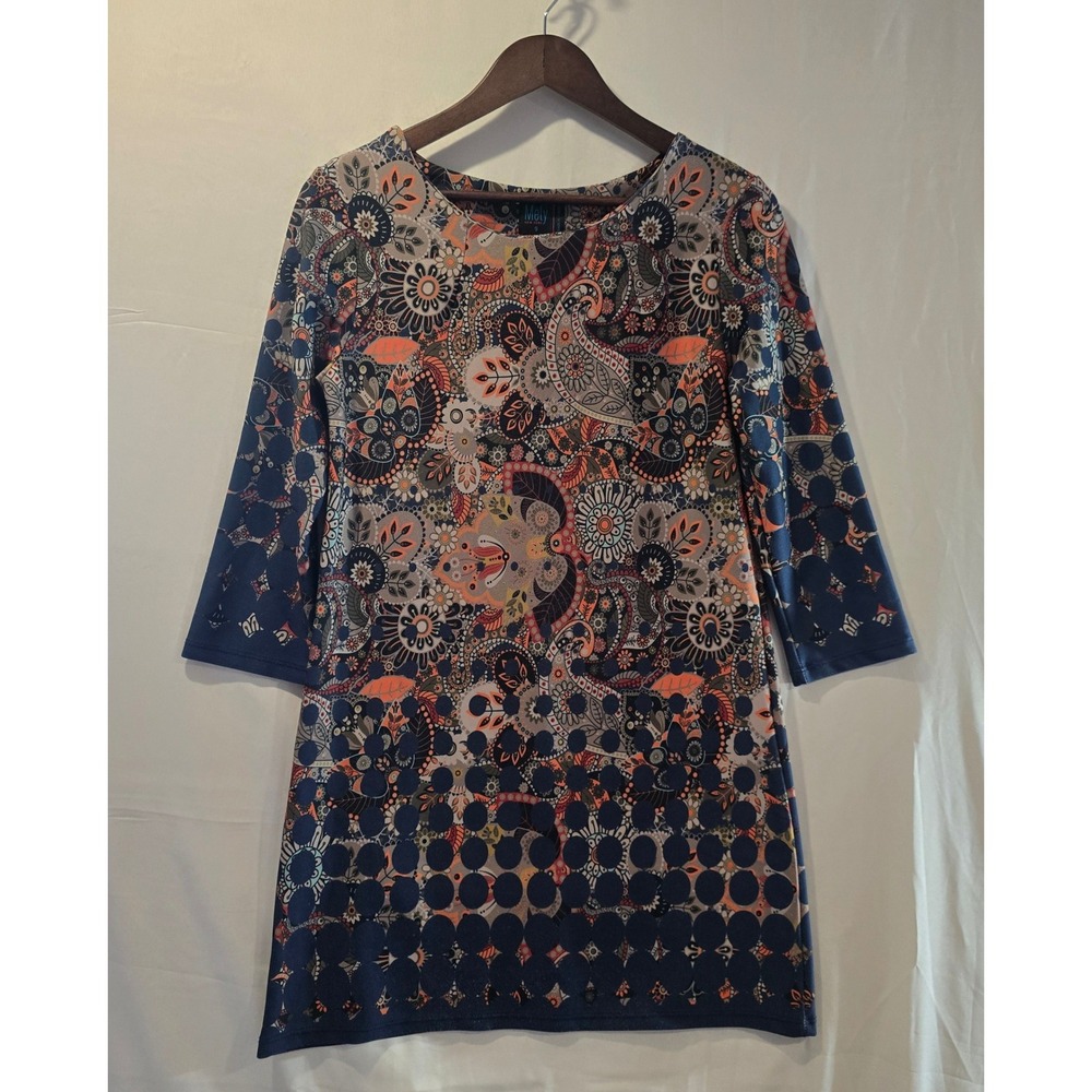 Mely New‎ York Paisley Floral Print 3/4 Sleeve Dress Size S